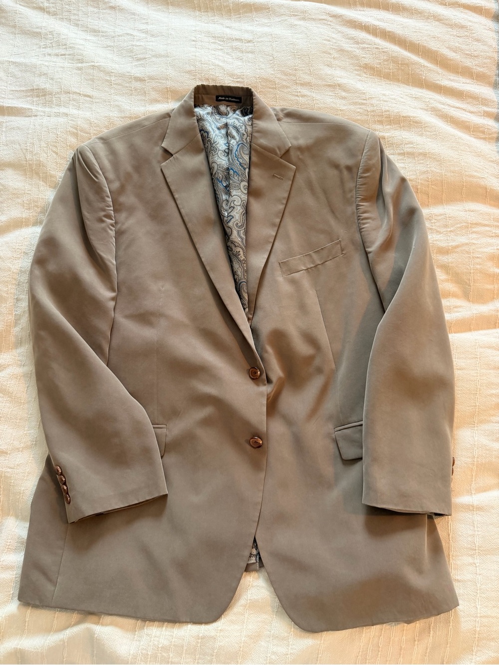 Ralph Lauren Suede Taupe Men Blazer Jacket 48R